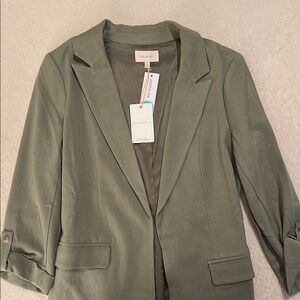 Chic Olive Green Boyfriend Oversized Blazer